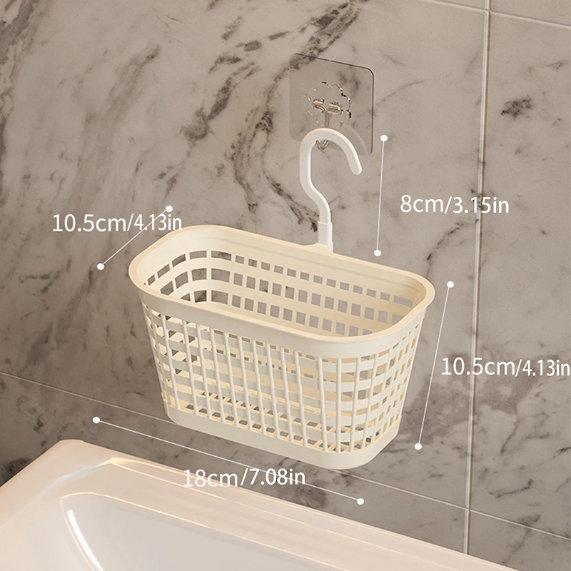 White Wall Mounted Waste Facial Towels Multifunctional No Punching Drainage Storage Box Sundries Storage Rack