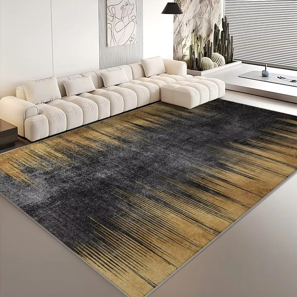 

3D Modern Abstract Carpet for Living Room Black Grey Bedroom Decor Rug Light Luxury hall Study Rugs Sofa Table Beside Mat tapete