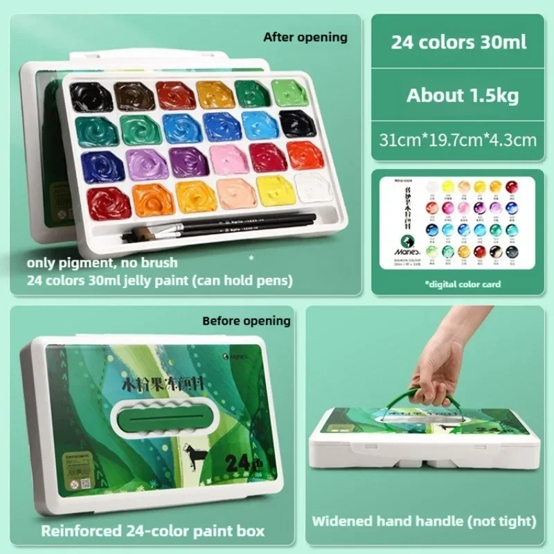 24Color Jelly Gouache Paint Set Art Beginner Concentrated Gouache Paint 30ML Replaceable Pack Gouache Refill