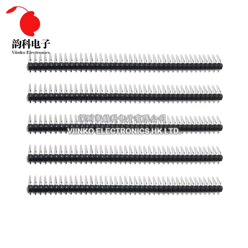 10pcs 40 Pin 1x40 Single Row Male 2.54mm Breakable Pin Header Right Angle Connector Strip bending