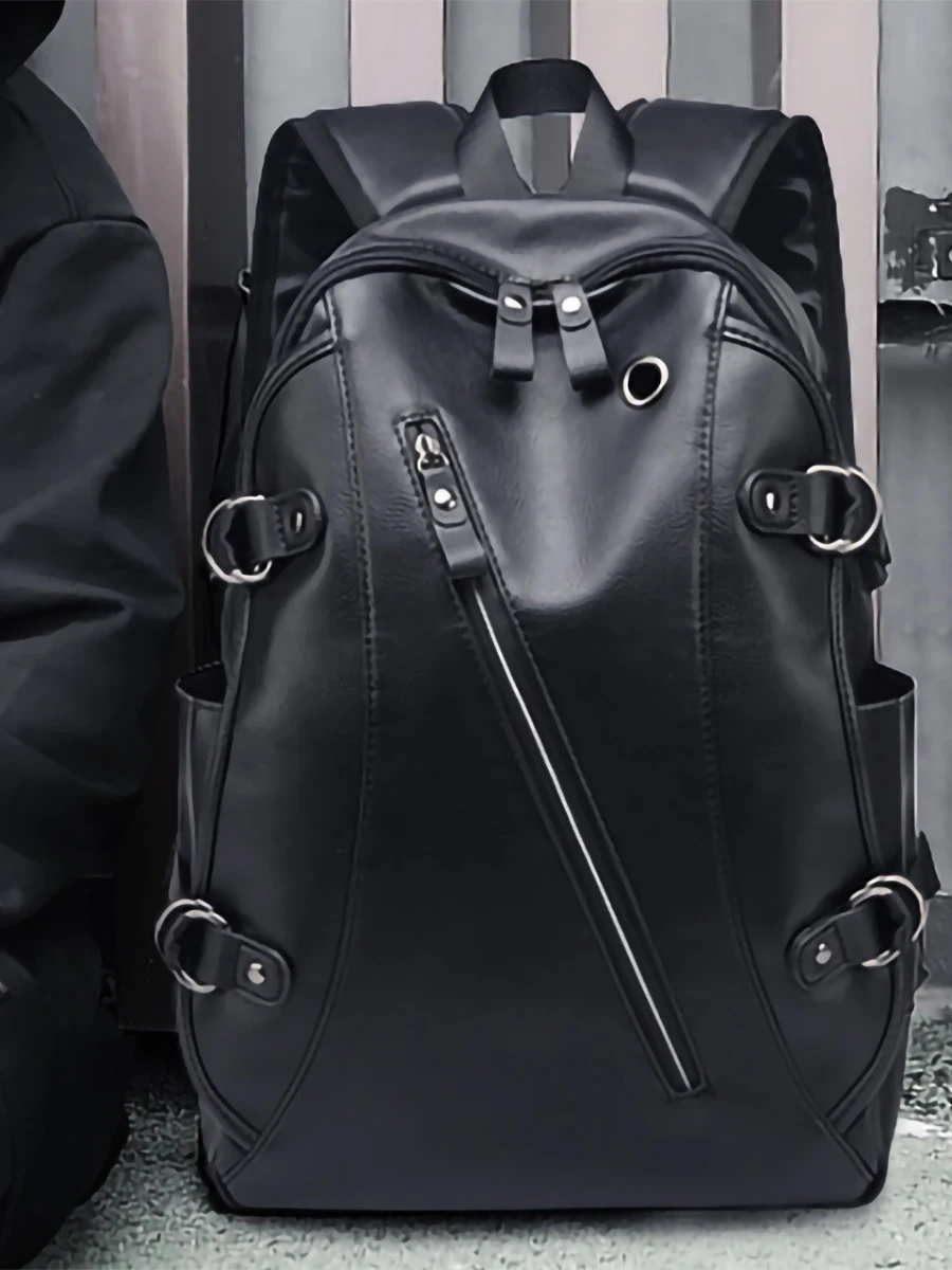 트렌디 브랜드 남자 배낭 대용량 힙합 스타일 여행 가방 유행 Ins 스타일 홍콩 스타일 학생 Bookbag
