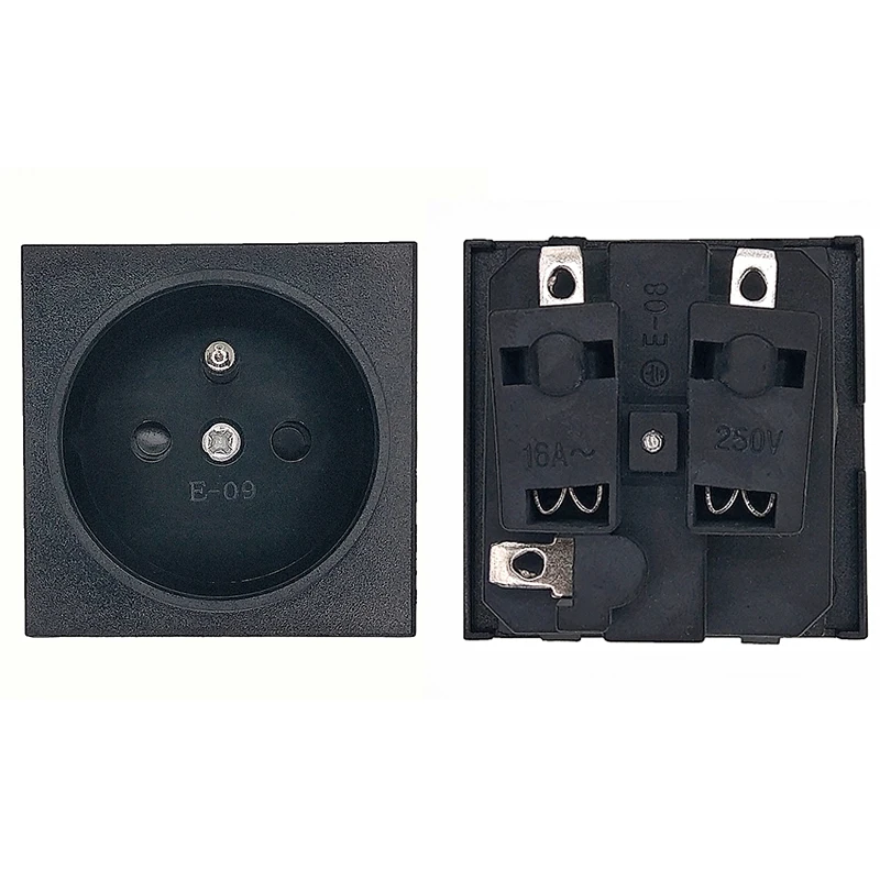 EU Schuko French (Type E) Panel Mount Power Socket Receptacle AC250V 16A