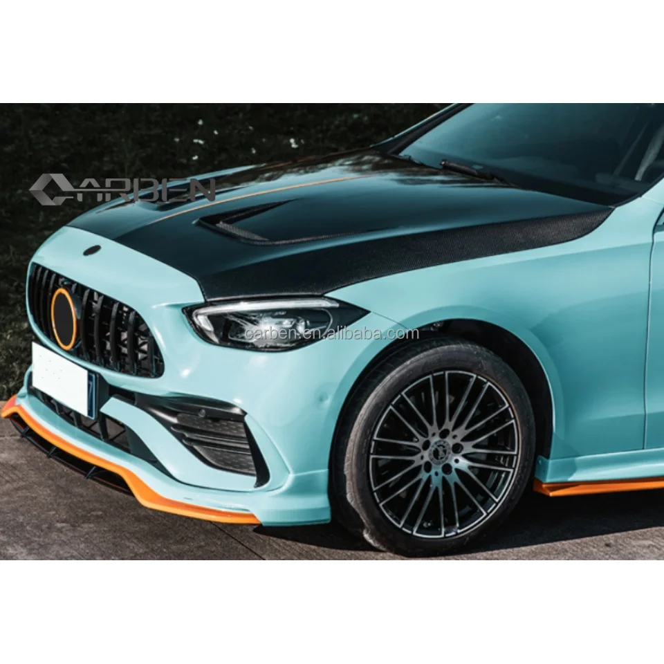

Brilliant Black Carbon Fiber Engine Hood, Suitable for 2021-2023 For Benz C-Class W206, MBJ Style.