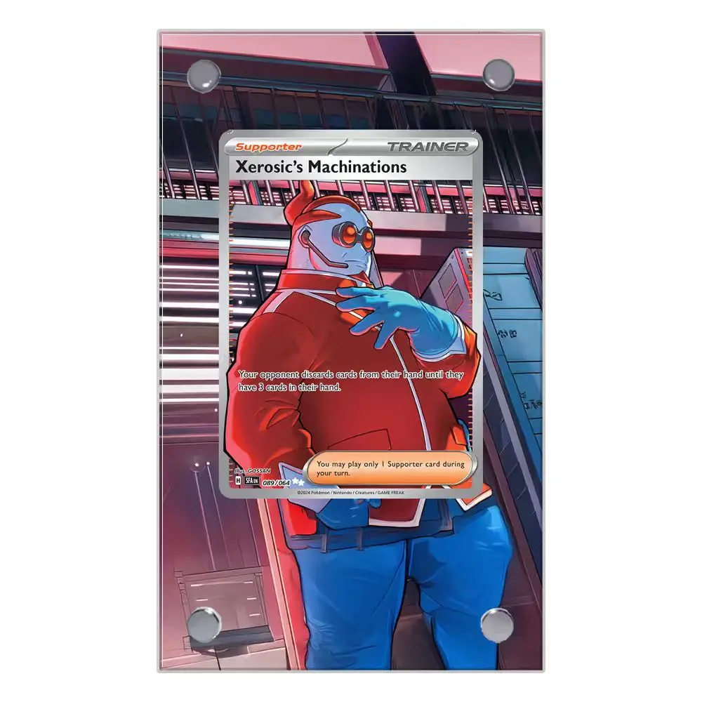 Pokemon Fezandipiti Pecharunt Estendido Arte Display Caso Coleção Cartão Estendido Pintura Psa Anime Display Rack Excluindo