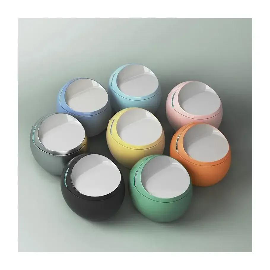 Intelligent Automatic Operation Egg Shaped Toilet Bowl New Design Floor Mounted Smart Ceramic Bathroom round Toilet