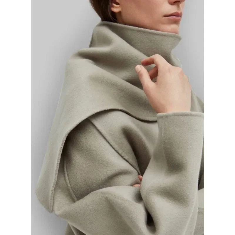 TT SimonE – Lenço feminino de lã caxemira, monocromático, longo, temporada de inverno, moda