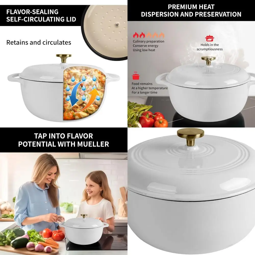 

Чугунная эмалированная сковорода-казан, 5,5 кварт, белая — идеально подходит для выпечки хлеба без прилипания: идеально для заквасочного хлеба, батонов и хлеба ручной работы