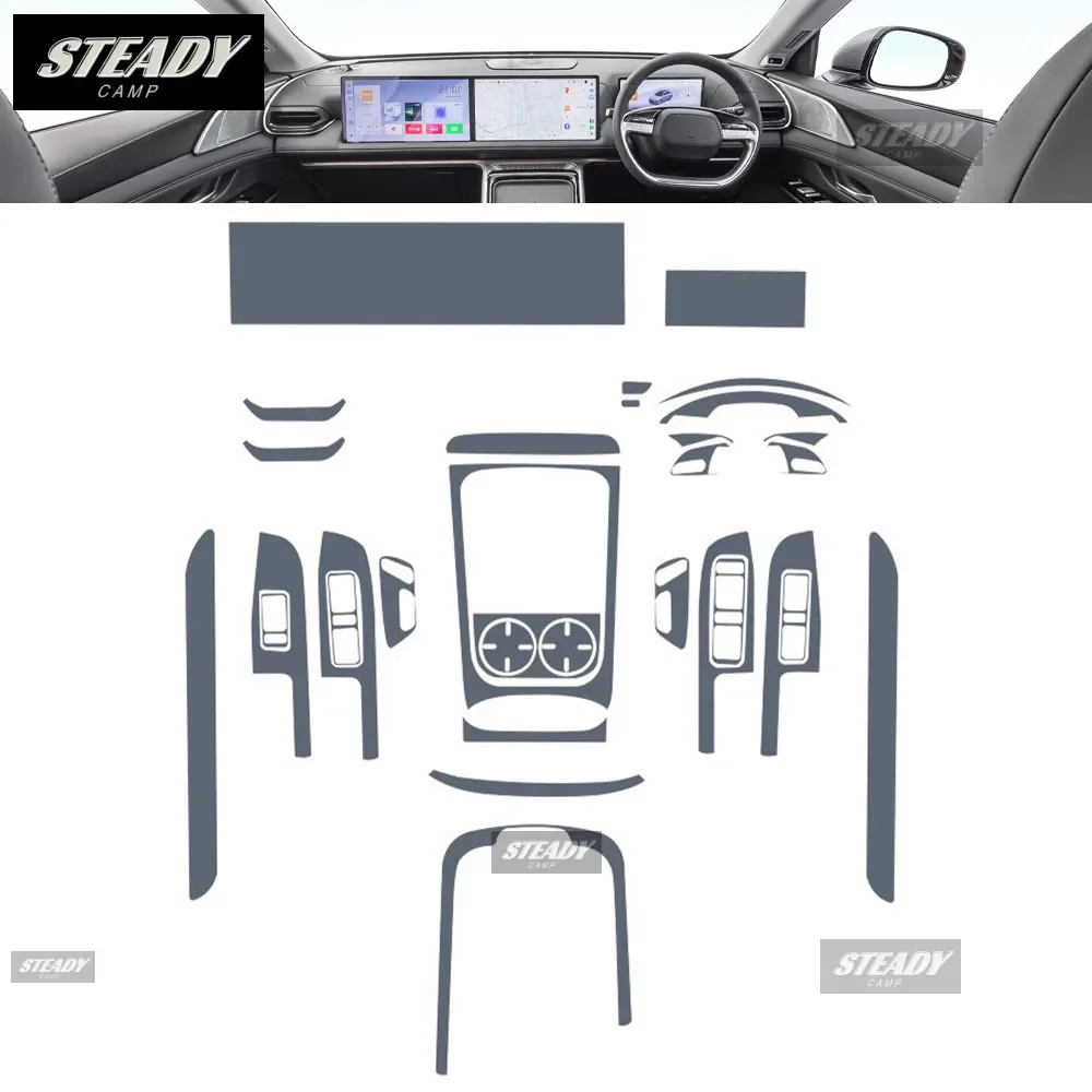 

Для Xpeng G9 2022-2024 салон автомобиля, центральная консоль, прозрачная защитная пленка из ТПУ для краски, наклейка против царапин, ЖК-экран, пленка PPF