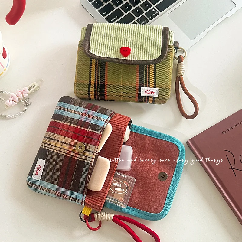 Fresh Checkered Candy Color Series Mini Portable Wallet
