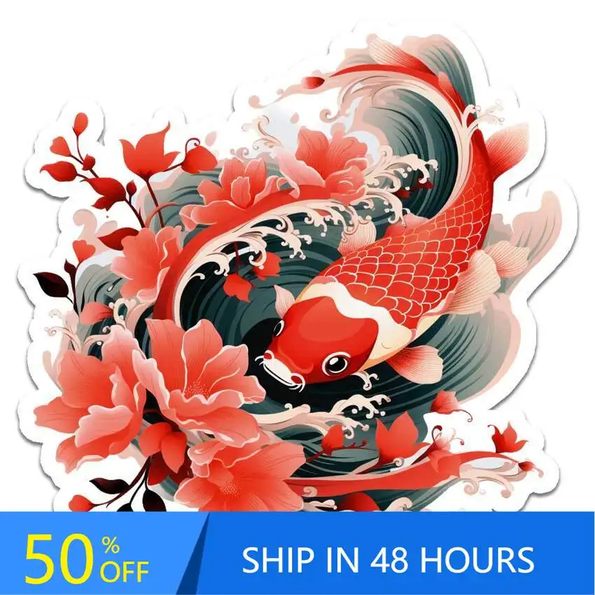 

Japan Koi Fish, Sticker, Cute Bumper Camper Van Truck Motor Home Waterproof Vinyl Decal Decoration Unique Cool Trendy