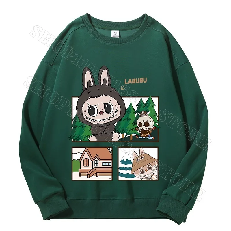 Labubu Adult Sweethearts Sweatshirts Cotton Cartoon Anime Graphic Print Warm Fashion Comfortable Sweatshirt Birthday Party Gifts