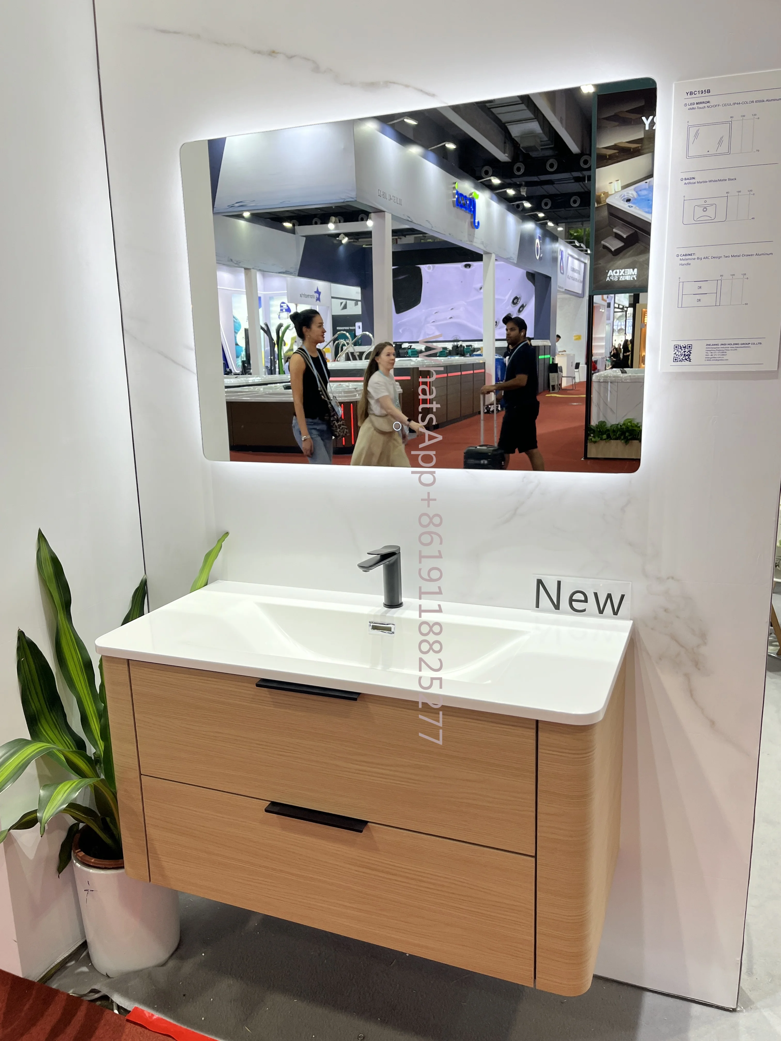 Luz de armario de baño termoformado de PVC, diseño de arco, Goldea de lujo, exposición de Feria de canton, 2024