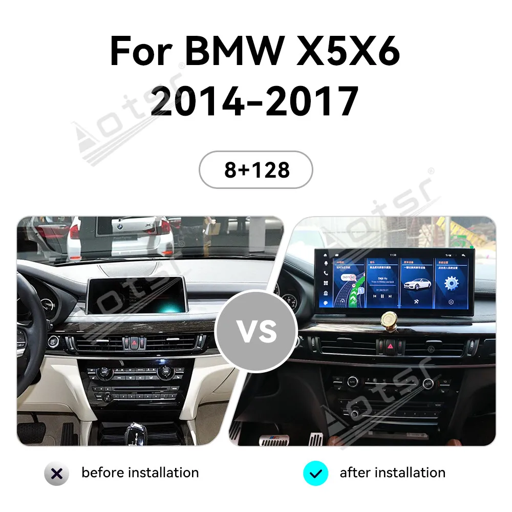 Car Accessories Panel Android 13 15.6‘’ Touching Screen Car Radio For BMW X5/X6 2014-2017 GPS Navigation Stereo Head Unit Pad