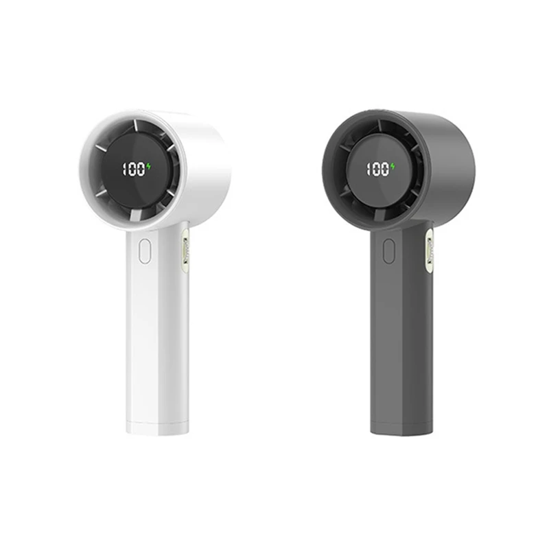 พัดลมตั้งโต๊ะแสดงผลแบบดิจิตอลความเร็วสูงชาร์จผ่าน USB พัดลมไฟฟ้าขนาดเล็กแบบพกพาพัดลมแบบมือถือความเร็วสูง