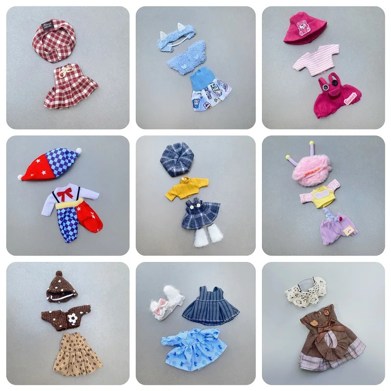 فستان دمية مقاس 16-17 سم، فستان BJD، مجموعة وزرة غير رسمية لطيفة