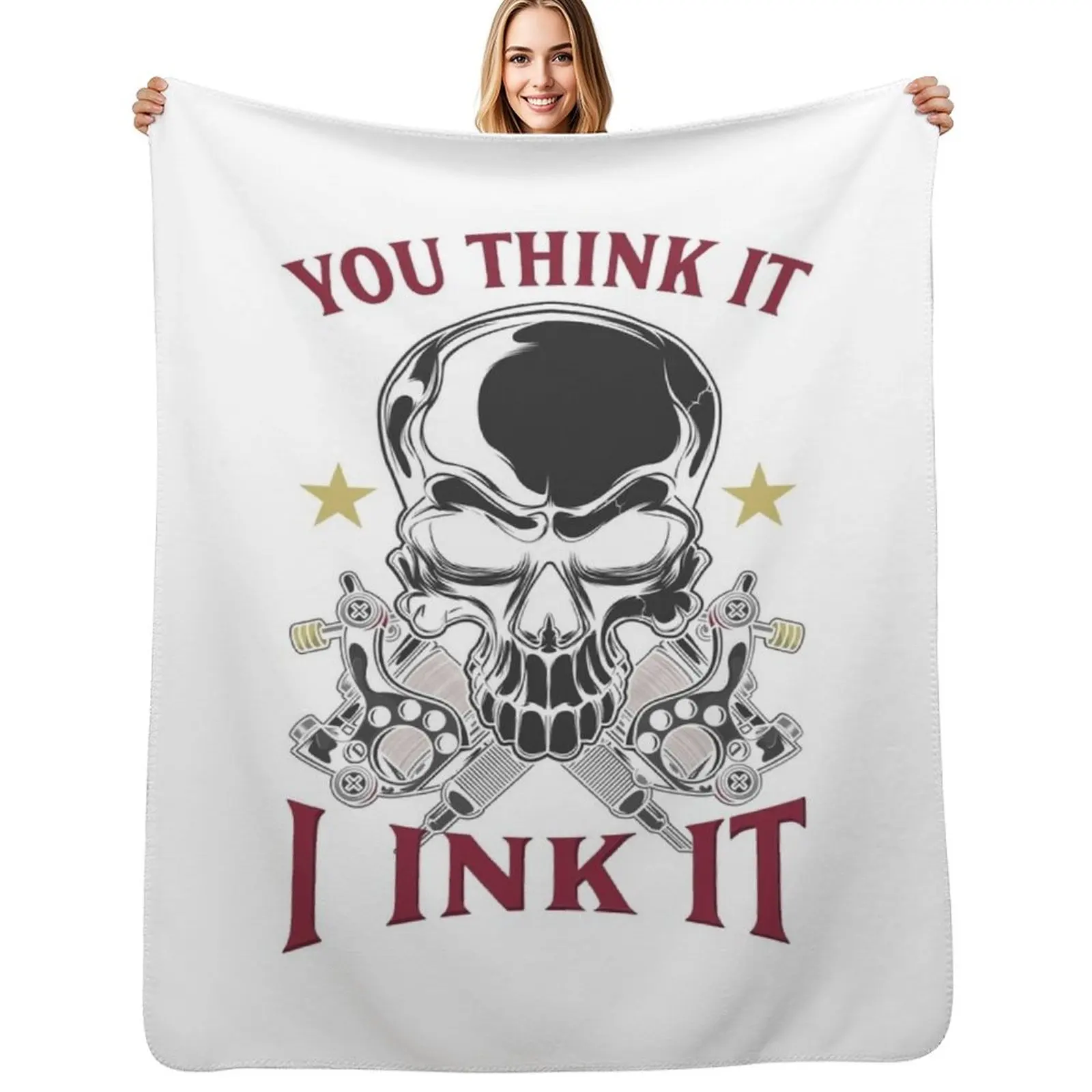 You Think It - I Ink It Throw Blanket Soft Plaid Flannel Thins Warm cosplay anime valentine gift ideas Blankets