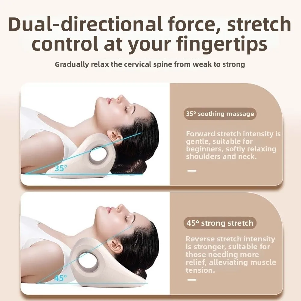 Ergonomic C-Curve Chiropractic Pillow Acupressure Massage Nodes V-Shaped Curvature Neck and Shoulder Relaxer Sturdy Support Base