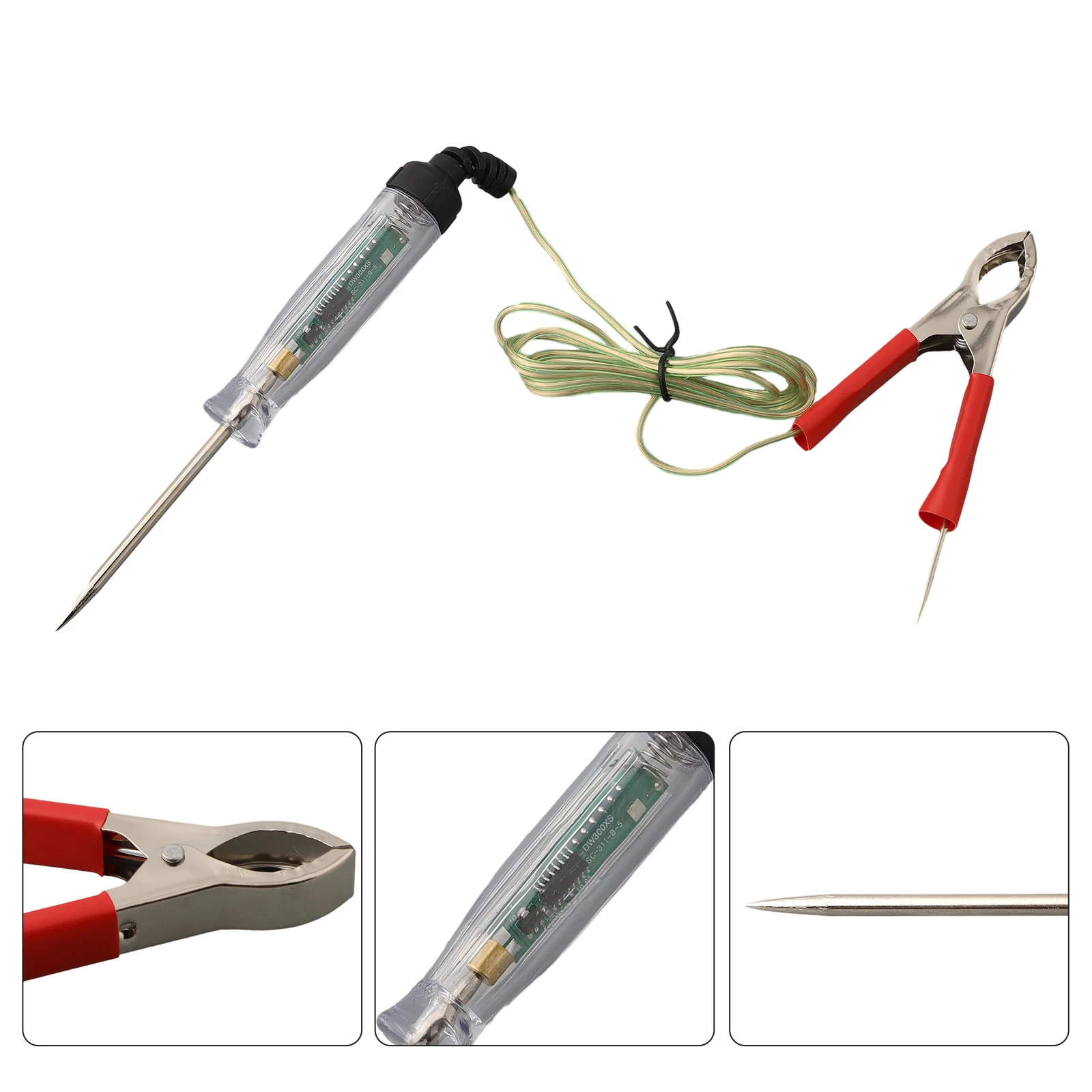 Car Truck Tester Digital Display Long Probe Pen Chrome Plated Digital Display Hardened Tempered Carbon Steel Probe Pen