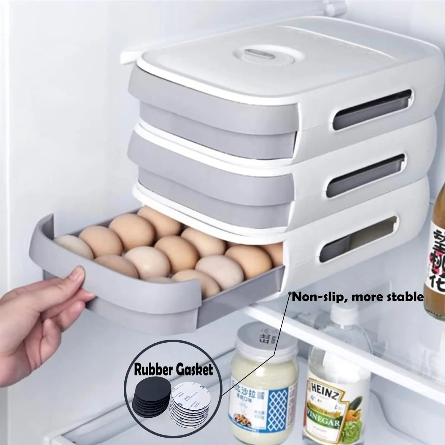 Customized Drawer-type Egg Carton Drawer Type Eggs Storage Box Capacity Egg Trays Container Saver Container Kitchen Organizer