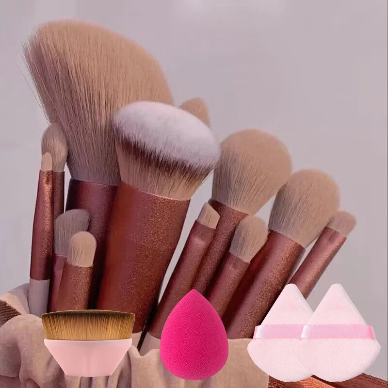 Fluffy Soft Makeup Brush Set para Mulheres, Blend Tools, Beleza, Sombra, Fundação, Destaque, Sombra, 8 Pcs, 13Pcs