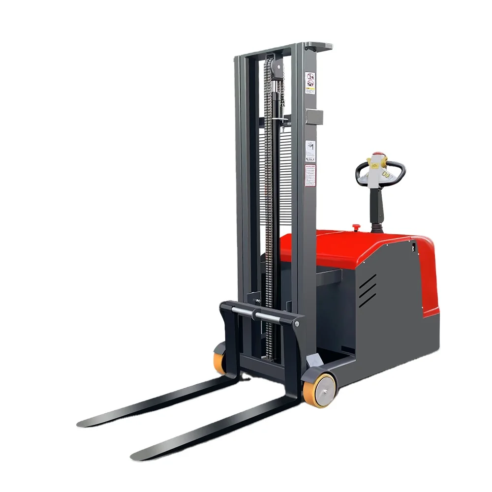 Electric stacker 1.2T 1.5T 1.600m 2m 2500mm 3000mm 3500mm Full self loading electric pallet jack stacker lift height forklift