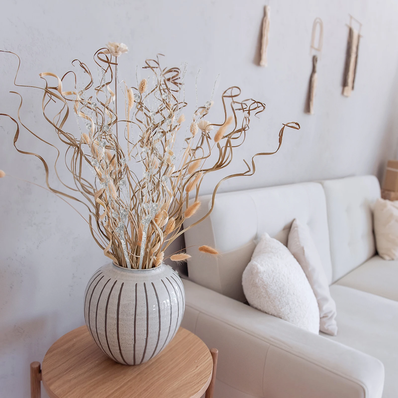 

5Pcs Christmas Tree Decoration Artificial Branch Realistic Plastic Simulated Stem for Vase Filling Home Mall Festival