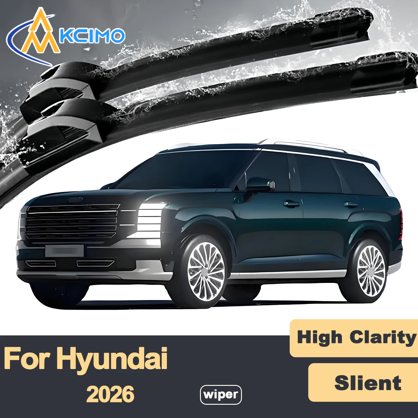 

Premium Rubber Durable Silent Windshield Wiper Blades 2pcs for Hyundai Palisade LX3 2026 Front Wiper Blades Set