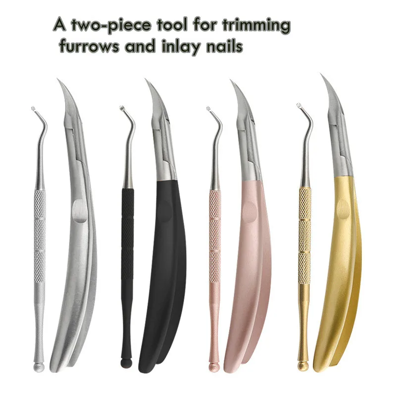 

Pedicure Nail Insert Scissors Nail Groove Pliers Picking Tool Set Eagle Nose Pliers Toenail Dead Skin Scissors press on nails