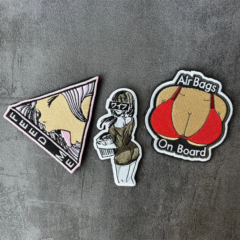 

FUNNY Sexy Girl Embroidered Patch Tactical Morale Badges Hook Loop Military Patches Backpack Stickers for Clothes