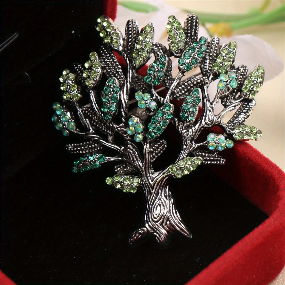 Broche de luxe baroque avec motif de fleur d'arbre d'argent pour hommes et femmes, accessoires de bijoux, cadeau de mariage, de vacances et de fête