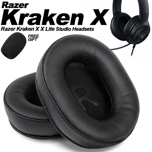 Almohadillas para auriculares Razer Kraken X X Lite, almohadillas de repuesto para auriculares, orejeras, esponja viscoelástica de tela