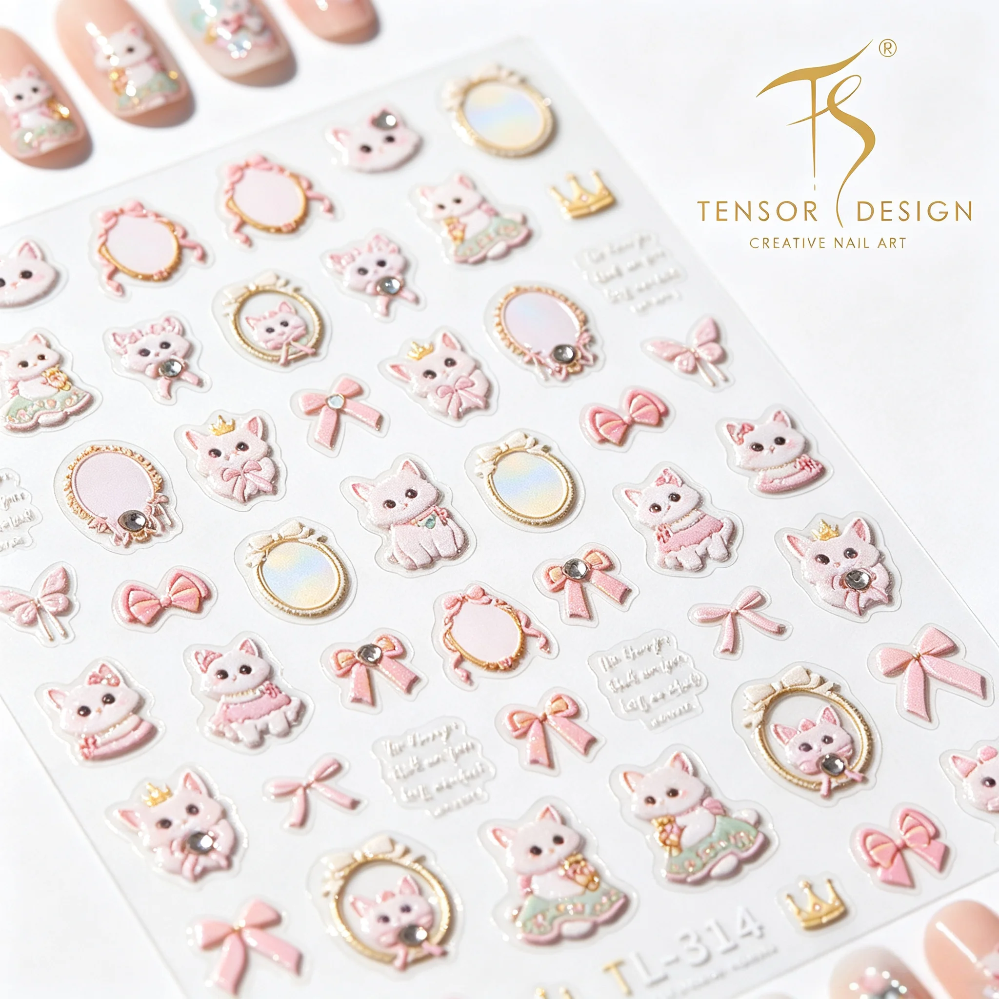 Nail Art Elegan - Autocollants 3D TENSOR NAIL Princesse Chat