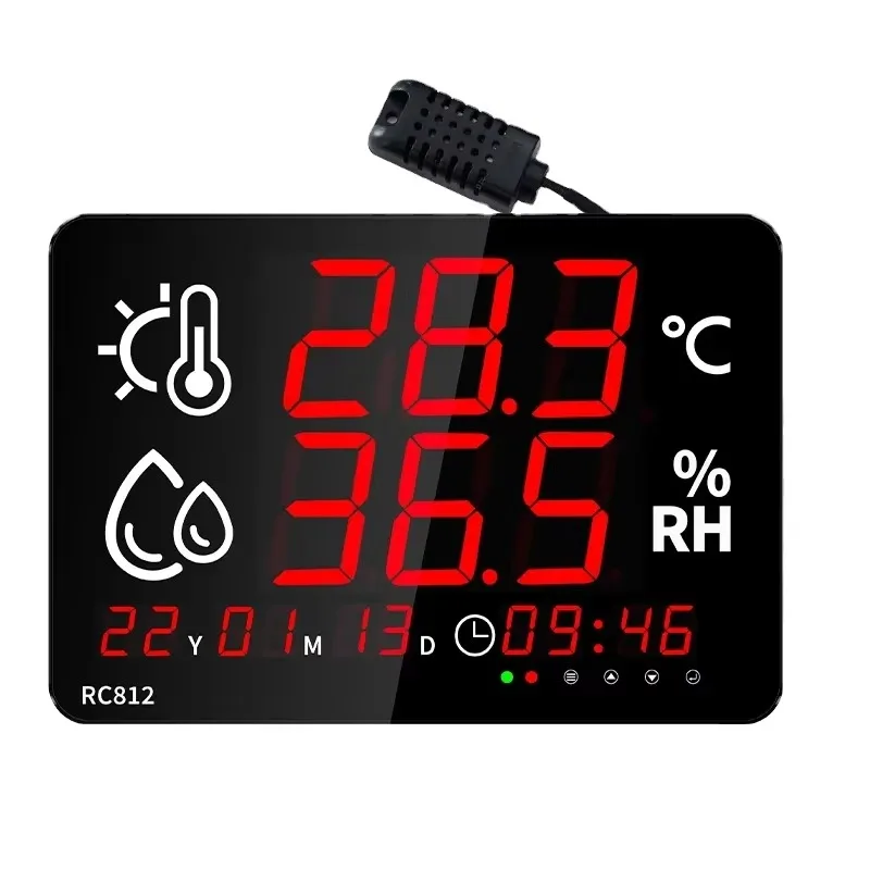 RC812‑B Professional Temp Humidity Meter External Probe High Precision For HVAC Industrial Lab Detector