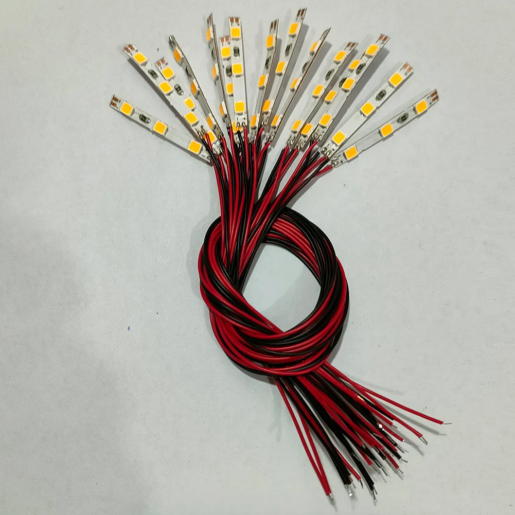 15pcs Pre Wired White Strip Led for smd LED Light Self-adhesive Flexible 12-18V For Houses Building Ornament Railway Building