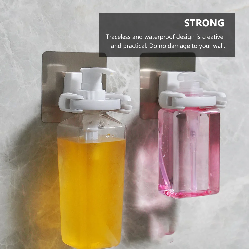 2 Pcs Multifunctional Adjustable Bottle Hanger Clothes Racks Shower Gel Organizer Plastic Holder Wall Mounted Stand