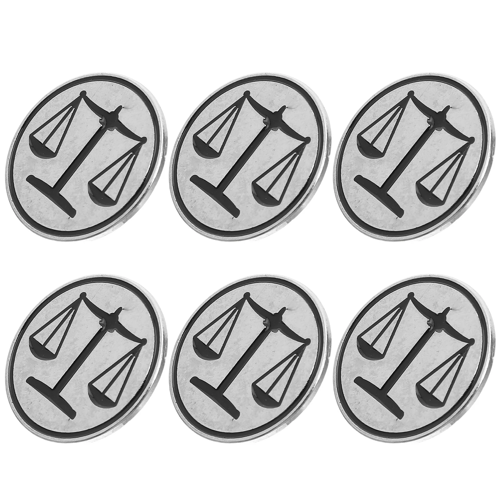 

6pcs Libra Lapel Pin Metal Scale Brooch For Men Women Suit Jacket Coat Lawyer Jewelry Gift Vintage Justice Symbol Law Student