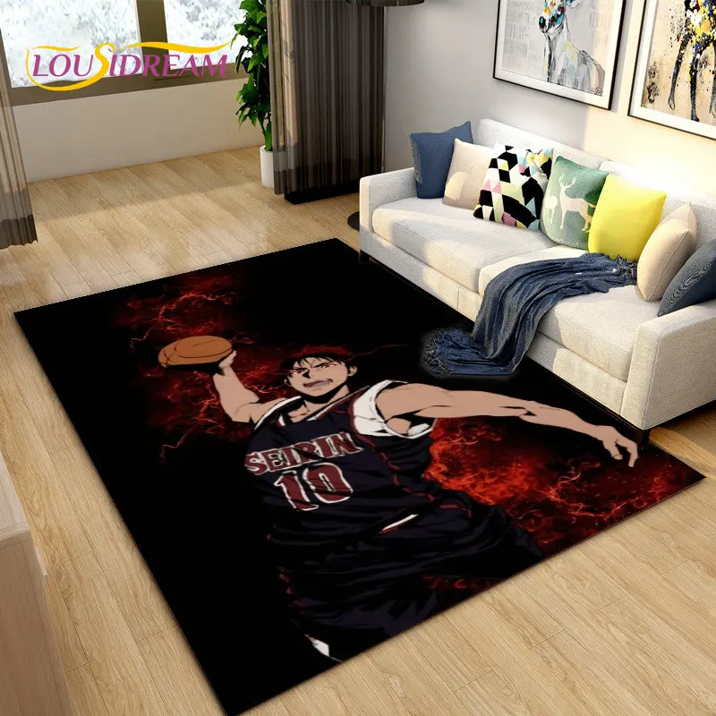 Kuroko\'s Basketball Anime Cartoon Area Rug,Carpet Rug for Living Room Bedroom Sofa Doormat Decoration, Kids  Non-slip Floor Mat