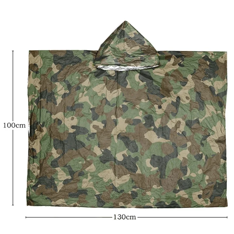 Disposable Aluminum Film Emergency Poncho for Outdoor Camping Cold Insulation Water Proof Raincoat Portable Survival Tool