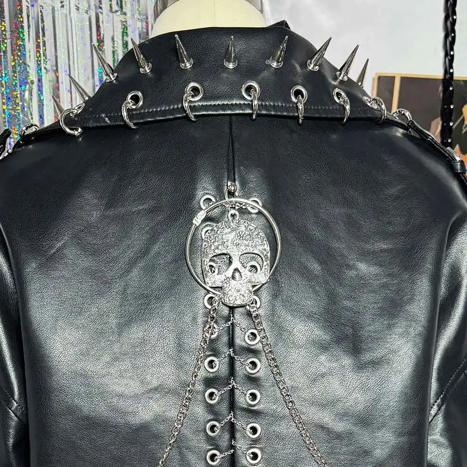 ジャケット・アウター 00's gimmick leather jacket grunge y2k Grunge Faux Leather Jacket – MAUVSTUDIO®