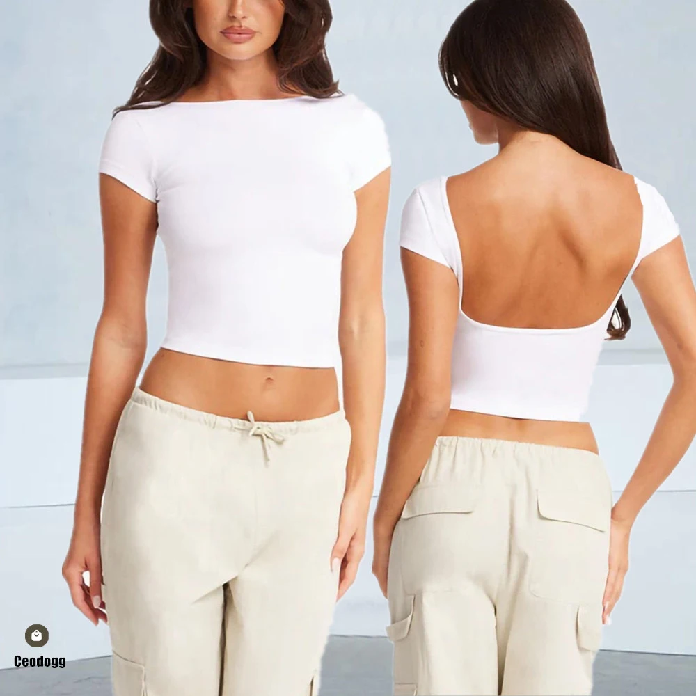 Pad Short Sleeve Yoga Shirt Women Workout Bra Gym Crop Top Longline Sports T Shirts Running Fitness Activewear Vest XP45