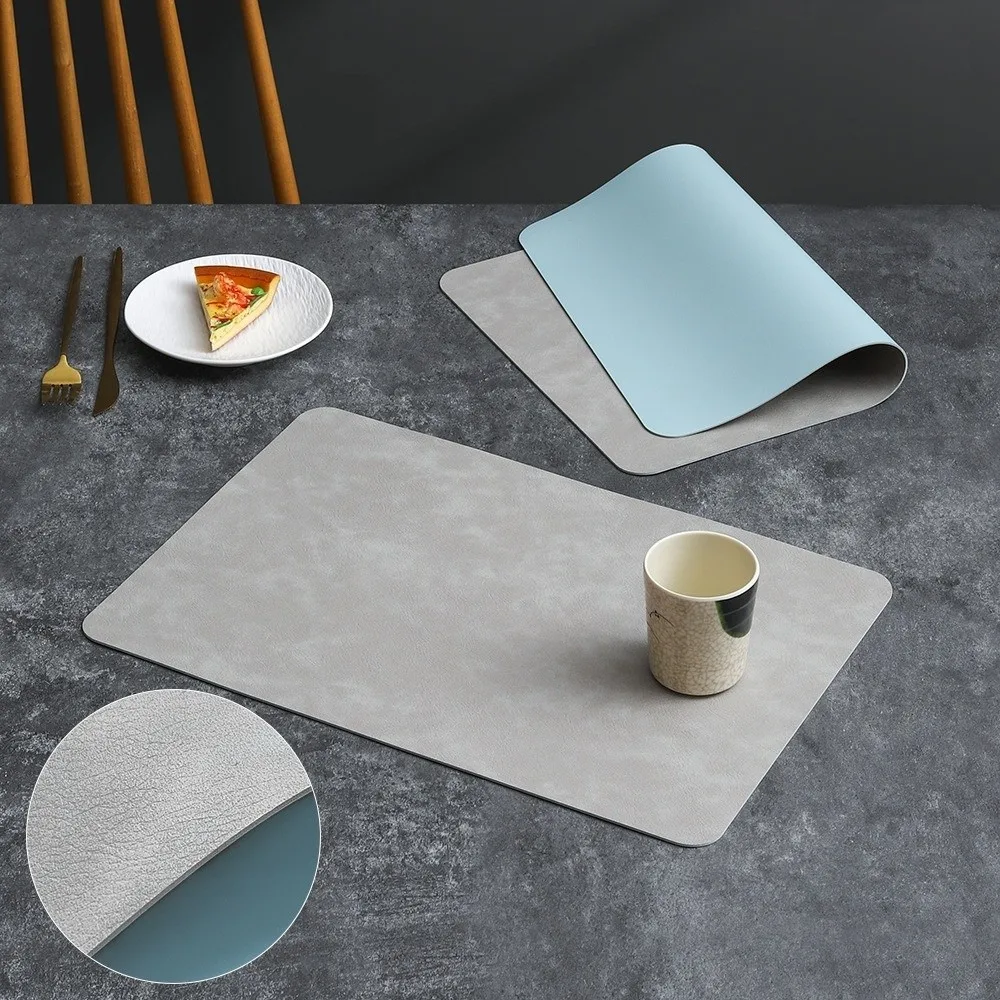 Luxury Placemat Waterproof Leather Western Food Mat Double Layer Heat-Resistant Hotel Insulation Mat Dinning Table Decoration