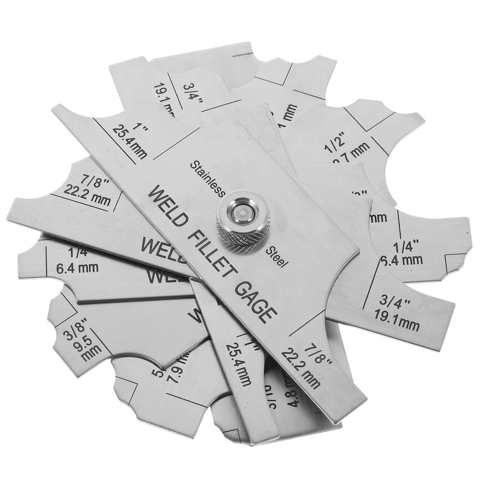 

Fillet Weld Gauge Stainless Steel Professional Welders Depth Gauges 304 Material Seven Rulers Dual Scale Engraved