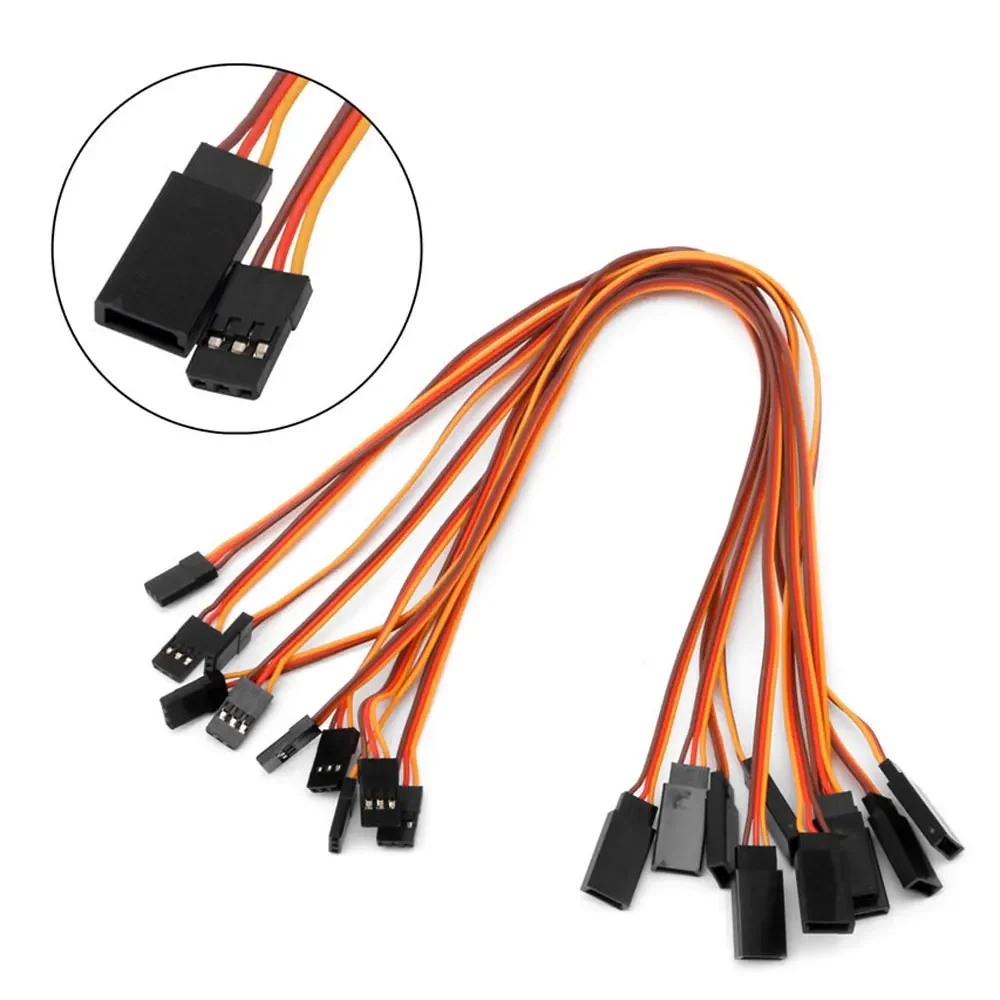 10PCS/lot 10CM 20CM 30CM 50CM 100CM Extension Lead Wire Cable for RC Futaba JR Male To Female