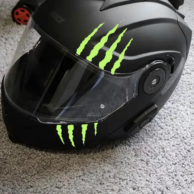 الوحش مخلب الخدوش سكوتر ملصق دراجة نارية خوذة توهج في الظلام ملصق مضاد للمياه ل القرش LS2 Arai Shoei AGV HJC جرس #5