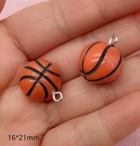 10 pcs Resin Football Basketball  Charm Pendants Enamel Craft, Perfect for DIY Earrings, Bracelets, Neck Handmade Craft Supplie view 4