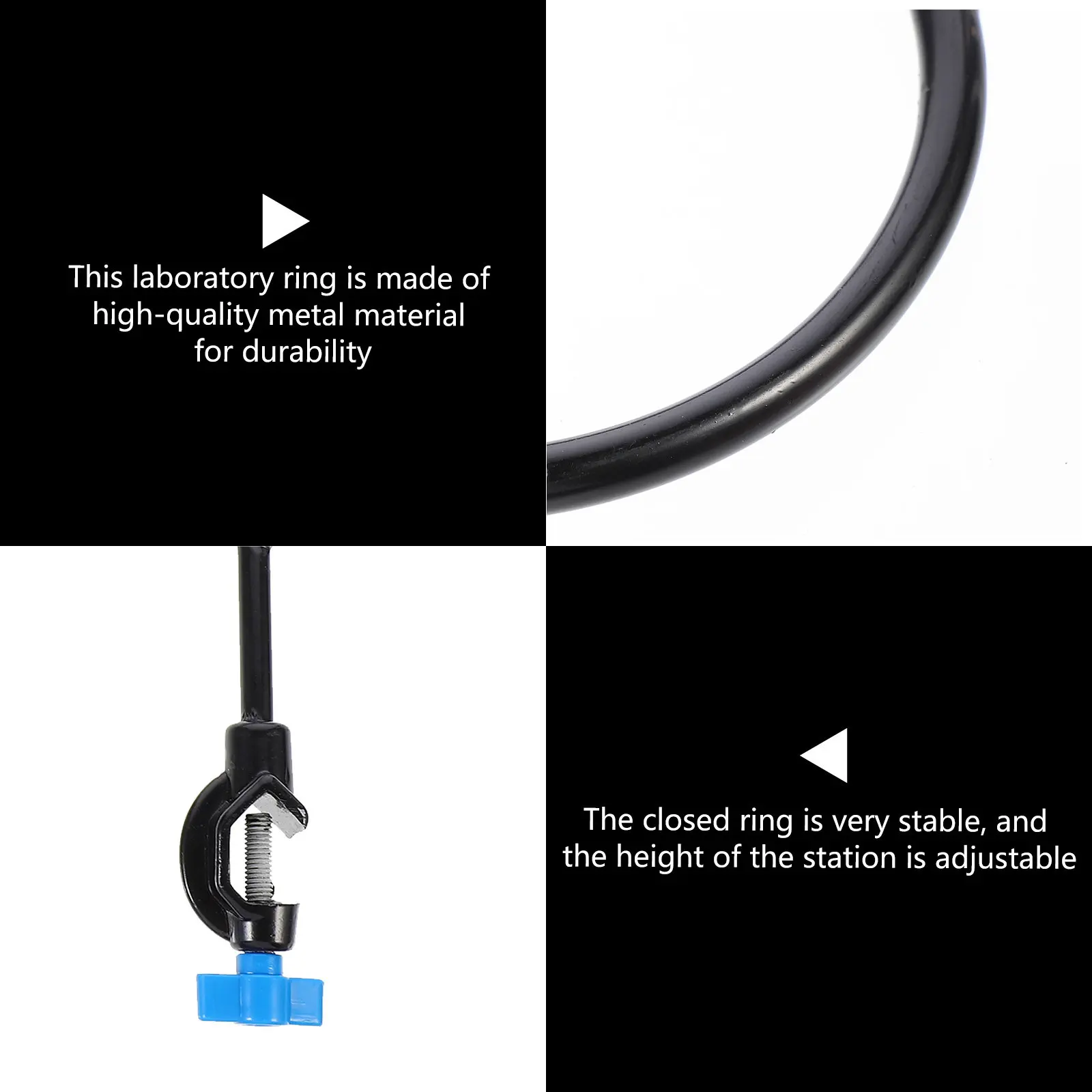 3Pcs Laboratory Set High-Quality Iron Retort Ring Corrosion Resistant Sturdy for Lab Bench Factory Use Support view 2