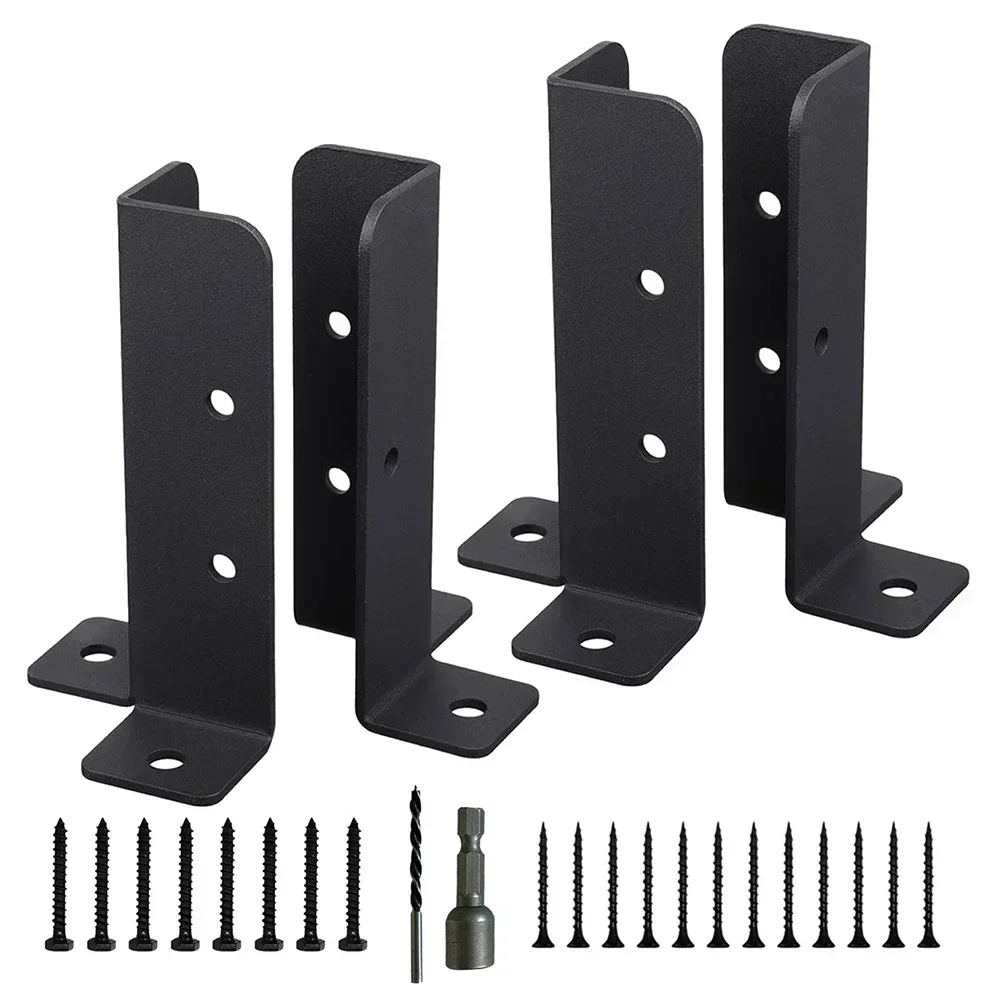 4pcs Deck Post Anchor Base Brackets Fence Support For Pergola Railing Gazebo FOR Reinforcing Signposts Repairing Porches