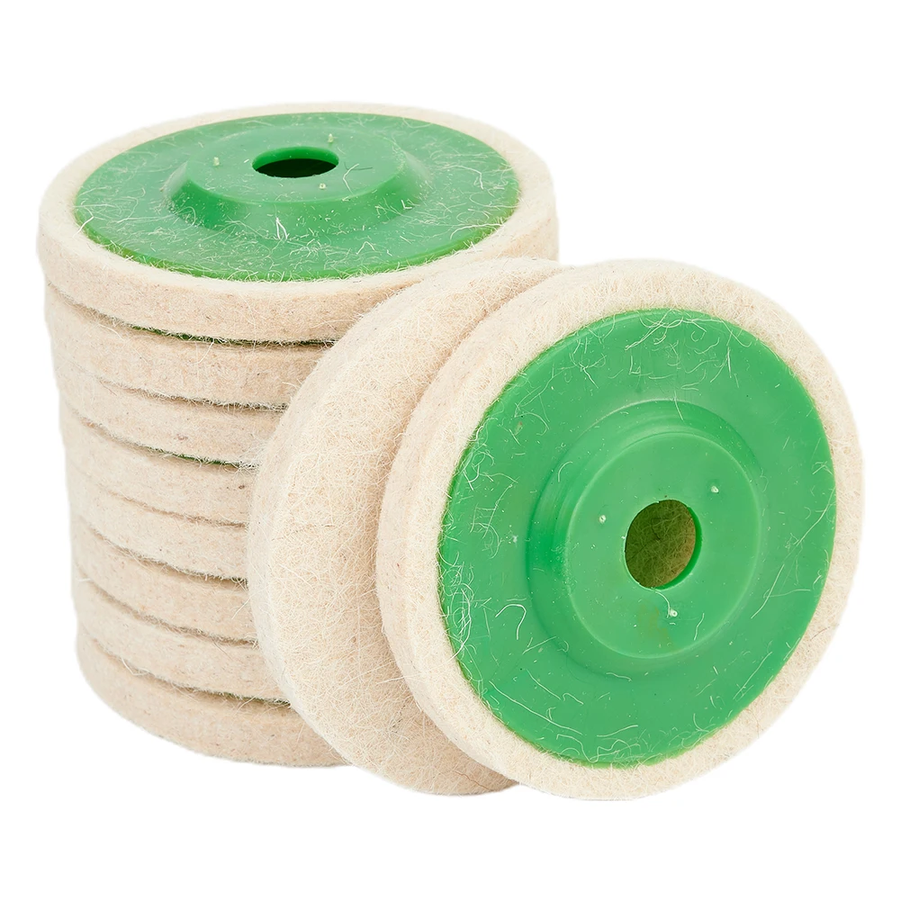 

100mm Polishing wheel Disc Equipment Felt Fixture Pad Parts 10Pcs Wool 4 Inch Workshop Angle Grinder Carpentry