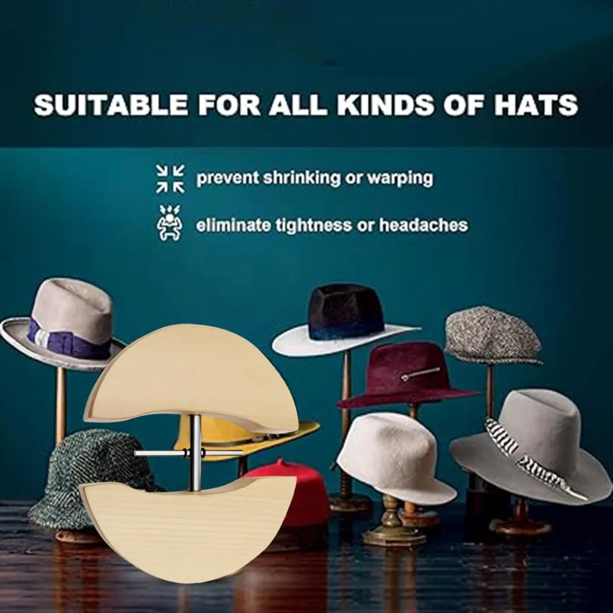 NEW Hat Stretcher for Fitted Hats and Men Cowboy Hat,the Screw with the Handle is Easy to Stretch