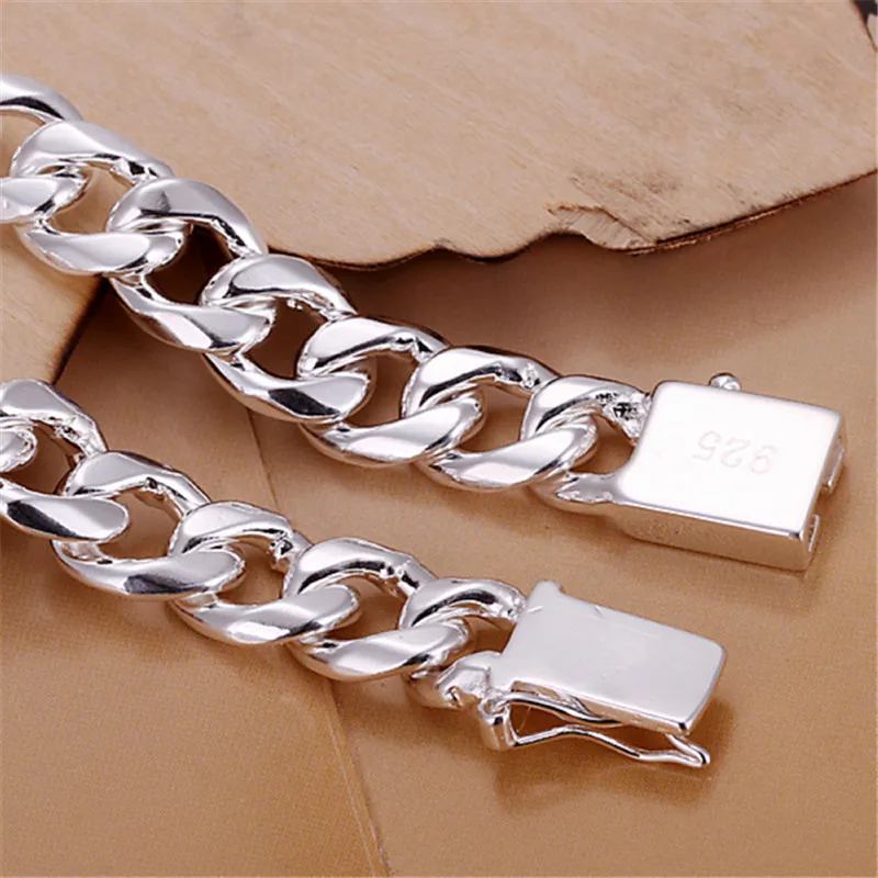 Andara 925 Sterling Silver Solid 10mm chain Bracelet men women Chain noble wedding Jewelry fashion charms party birthday gift